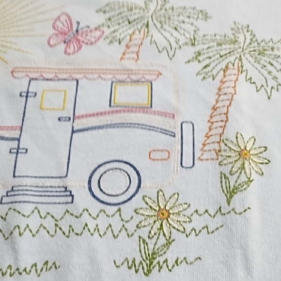 Blue Short Sleeve Tee with Retro Camper Graphic - Picture 9 of 10